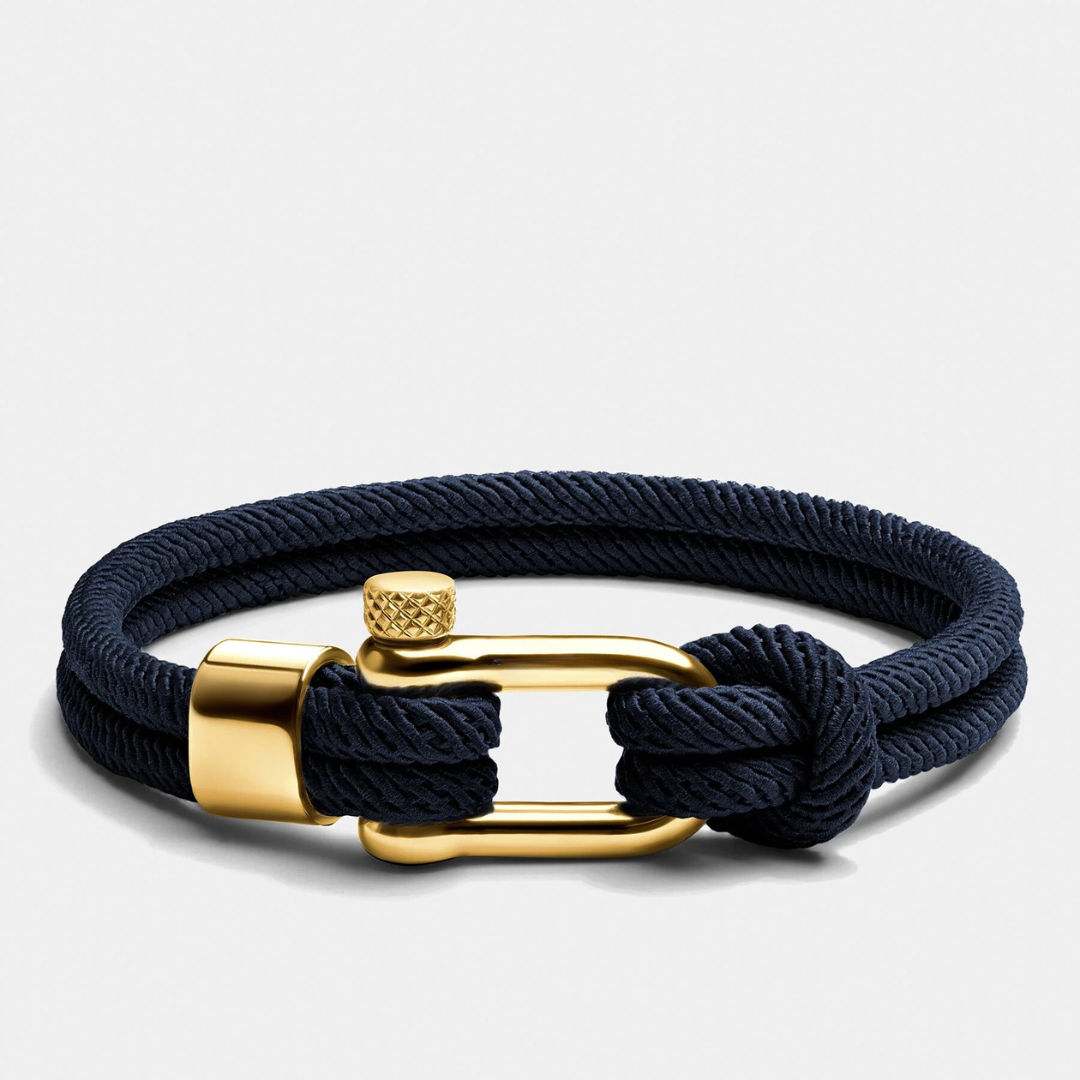 Pulseira de Corda Marinha Azul Malibu Gold | LUXEJ ©