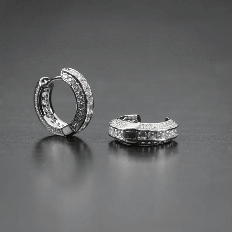 Brinco Iced Masculino em Ouro 18k e Prata 925 | Luxej ©