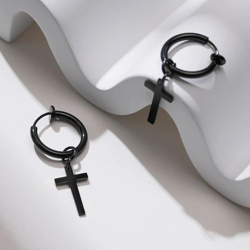 Brinco Cruz Masculino em Aço Inoxidável 316L | Luxej ©