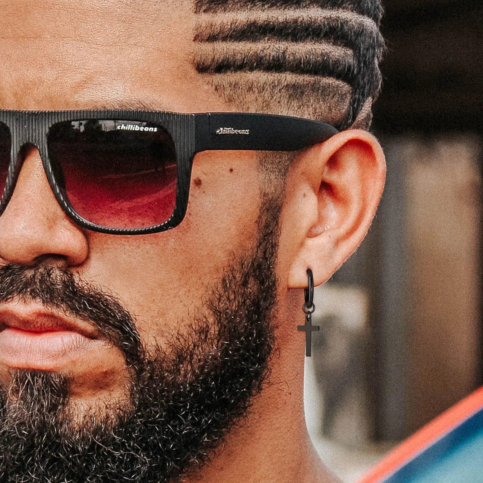 Brinco Cruz Masculino em Aço Inoxidável 316L | Luxej ©