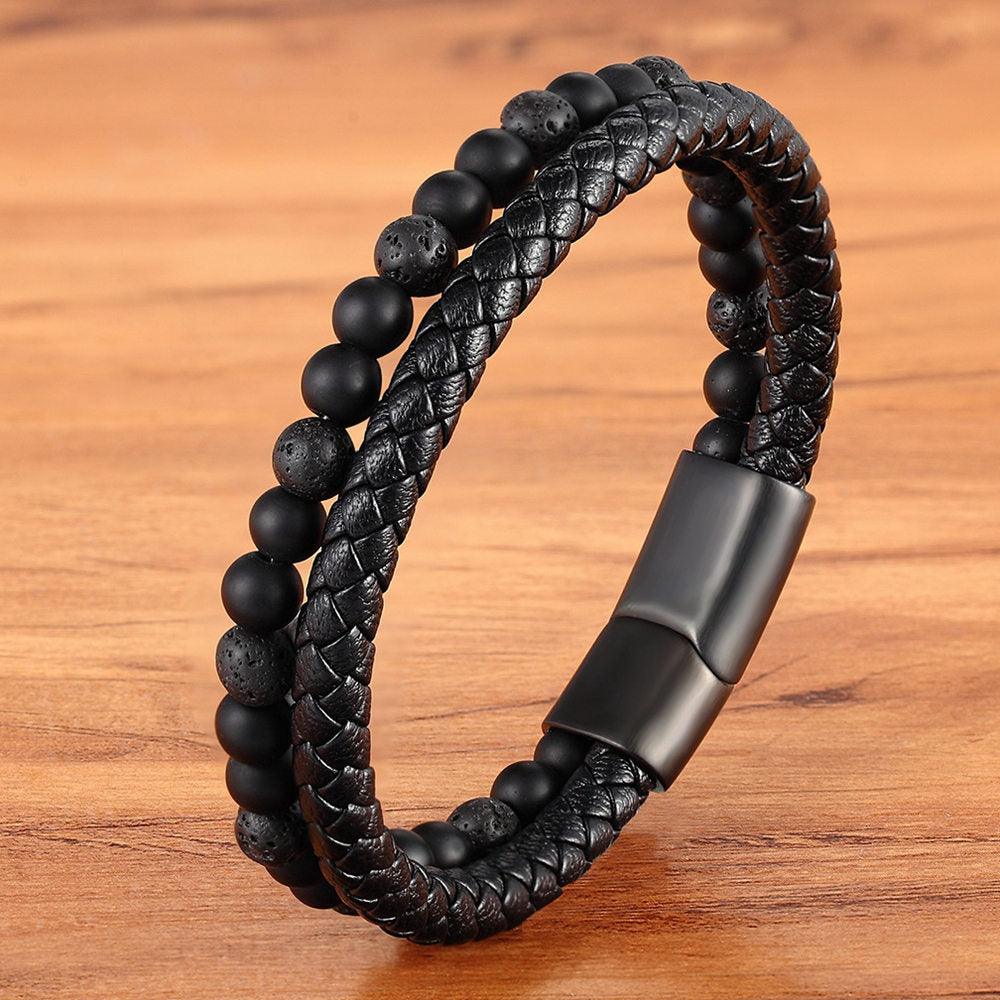 Pulseira Tigreed Masculina Minimalista com Pedras Naturais | Luxej ©