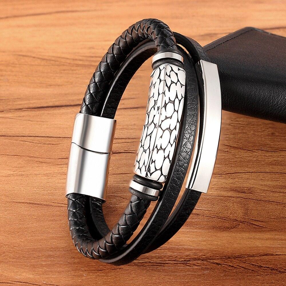 Pulseira Glowser em Couro com Detalhes Dourados e Prateados | Luxej ©