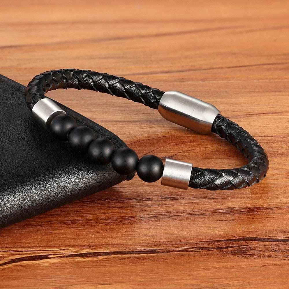 Pulseira Eyestone em Couro e Pedras Naturais | Luxej ©