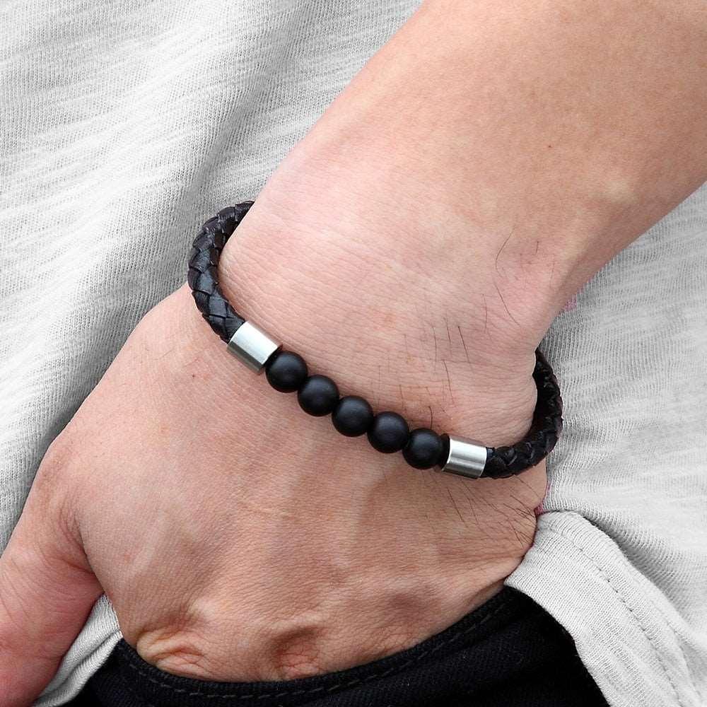 Pulseira Eyestone em Couro e Pedras Naturais | Luxej ©