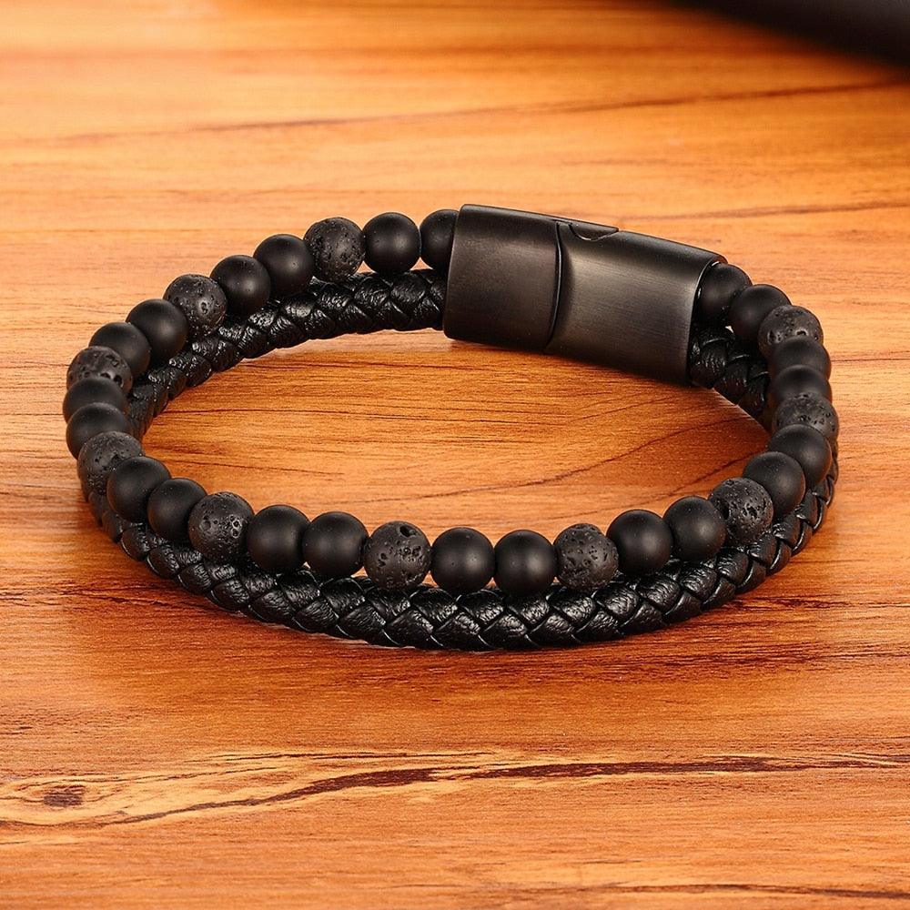Pulseira Tigreed Masculina Minimalista com Pedras Naturais | Luxej ©