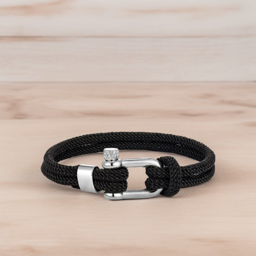 Pulseira de Corda Marinha Preta Malibu | LUXEJ ©