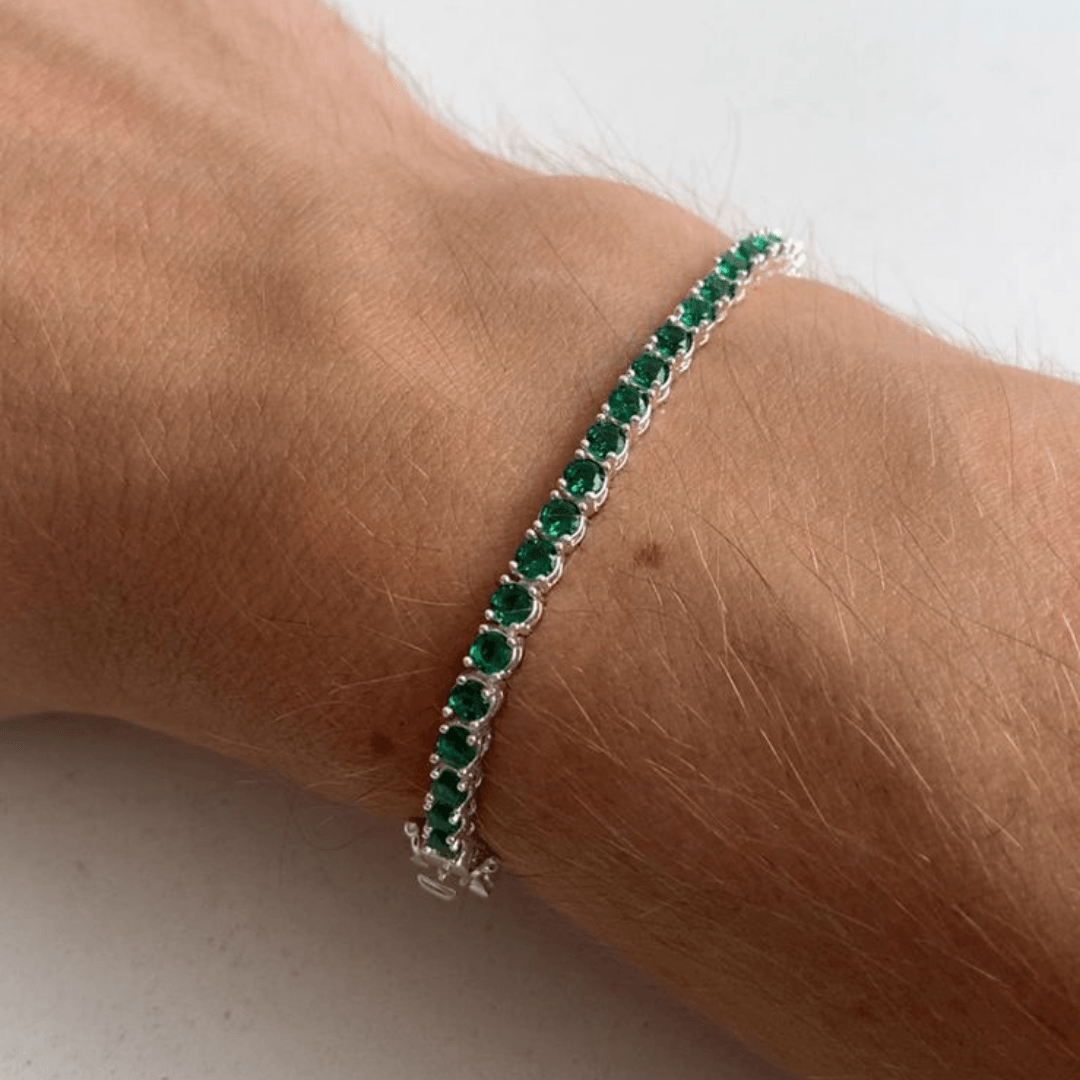 Pulseira Alfa Masculina Minimalista com Pedras de Zircônia | Luxej ©