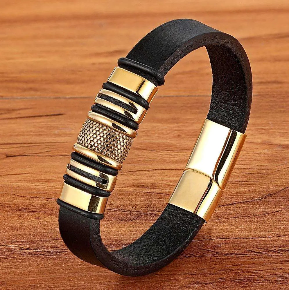 Pulseira de Couro Zenumetric Masculina Minimalista | Luxej ©
