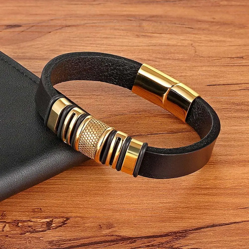 Pulseira de Couro Zenumetric Masculina Minimalista | Luxej ©
