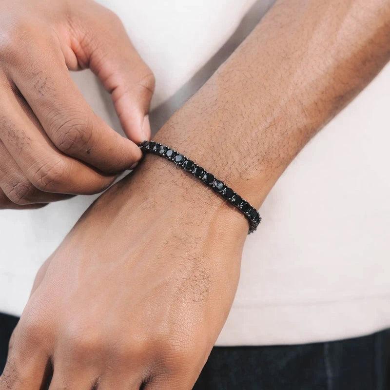 Pulseira Dark com Zircônias Negras em Ródio Negro | Luxej ©