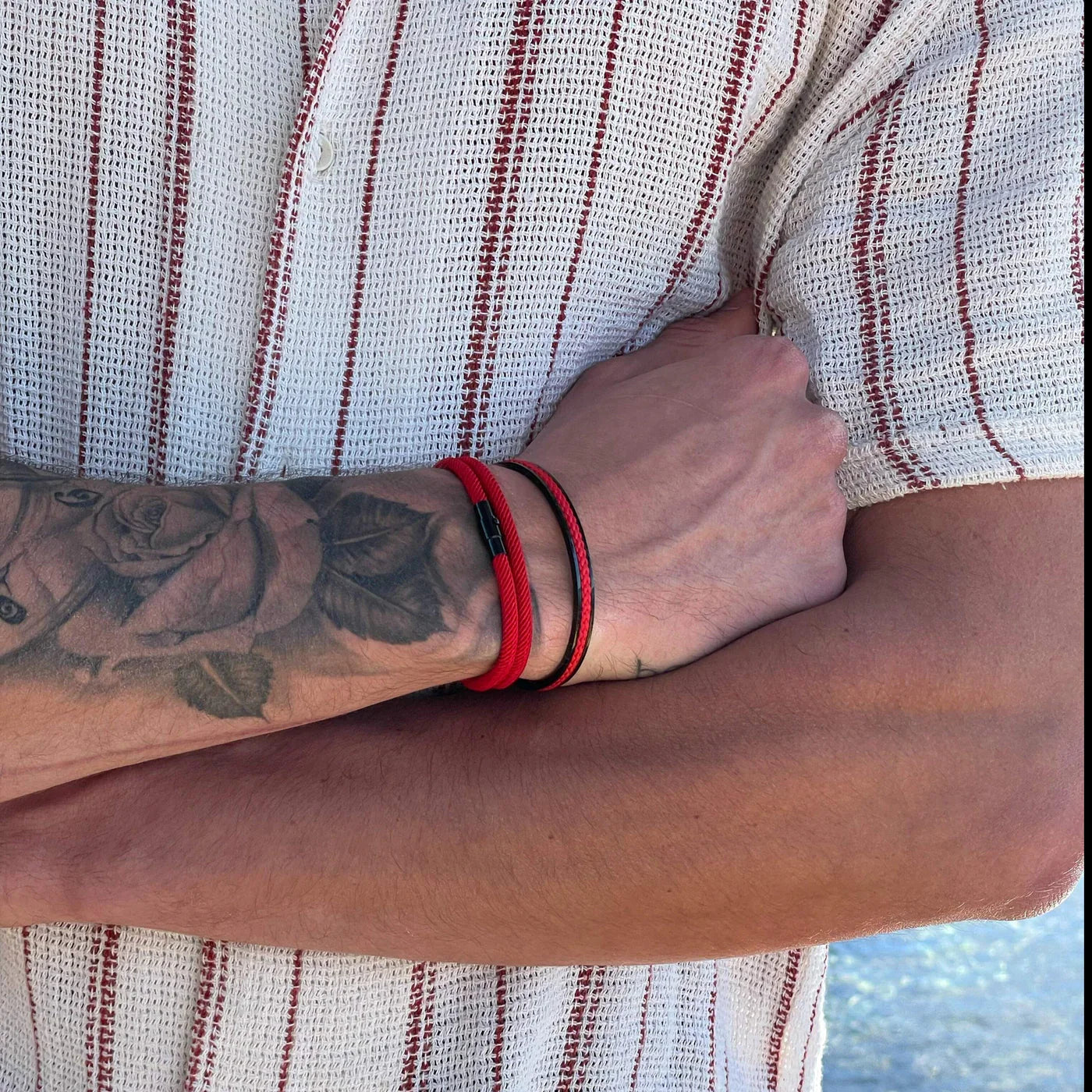 Pulseira de Corda Milan Vermelha Minimalista Wave | LUXEJ ©
