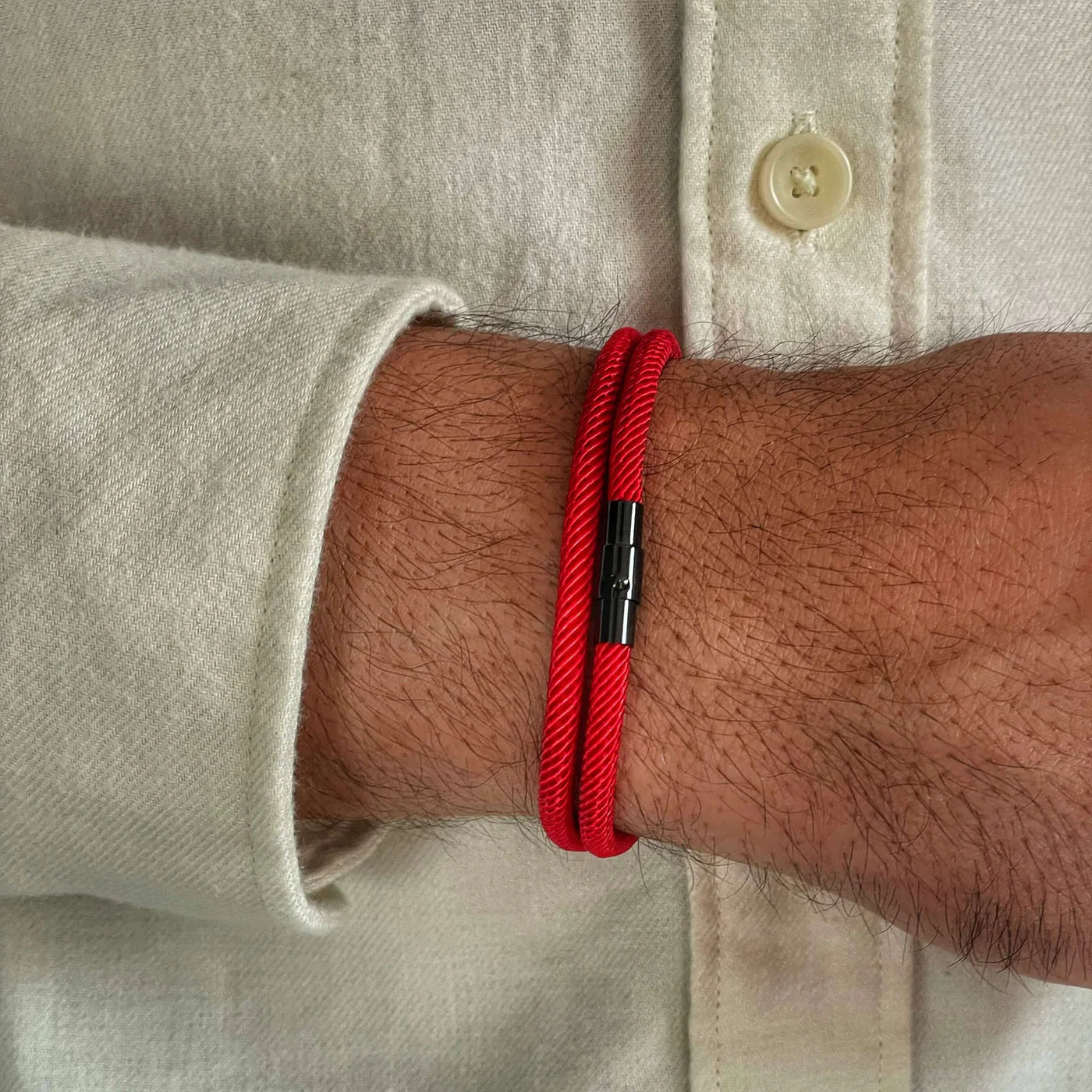 Pulseira de Corda Milan Vermelha Minimalista Wave | LUXEJ ©