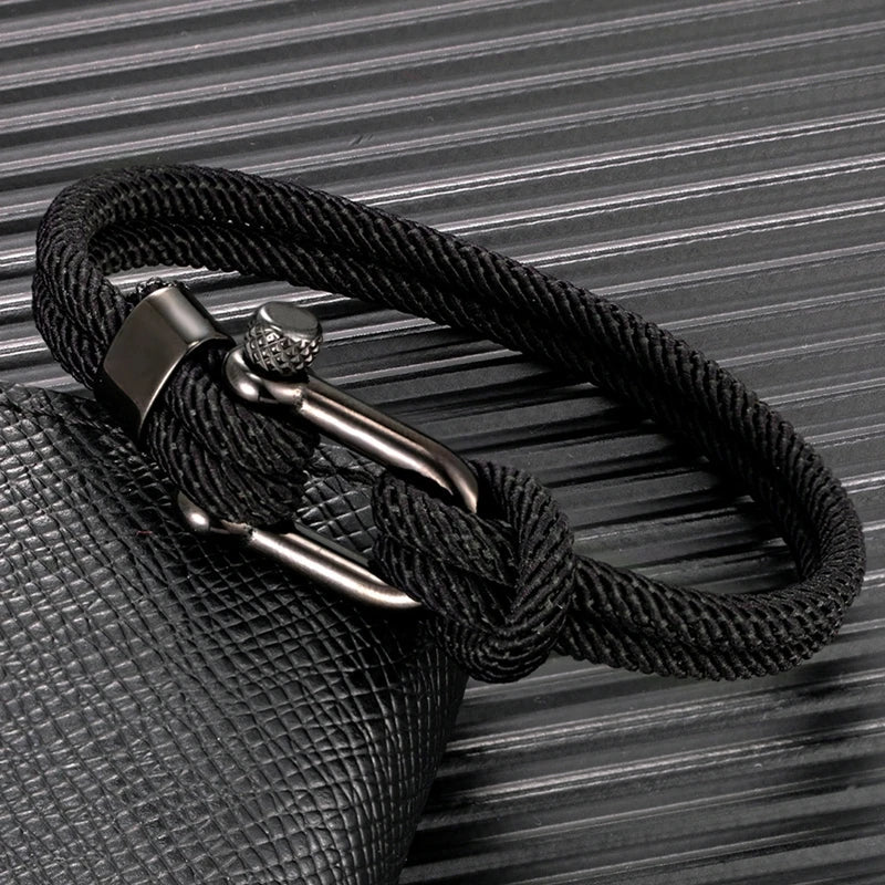 Pulseira de Corda Marinha Preta Malibu Black | LUXEJ ©