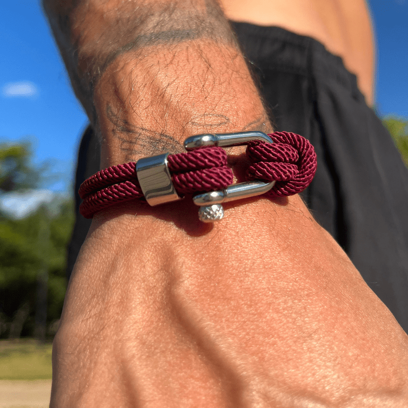 Pulseira de Corda Marinha Vinho Malibu | LUXEJ ©