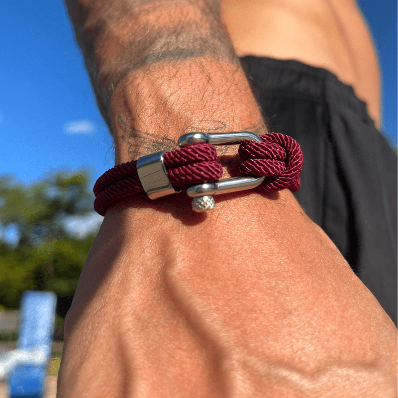 Pulseira de Corda Marinha Vinho Malibu | LUXEJ ©