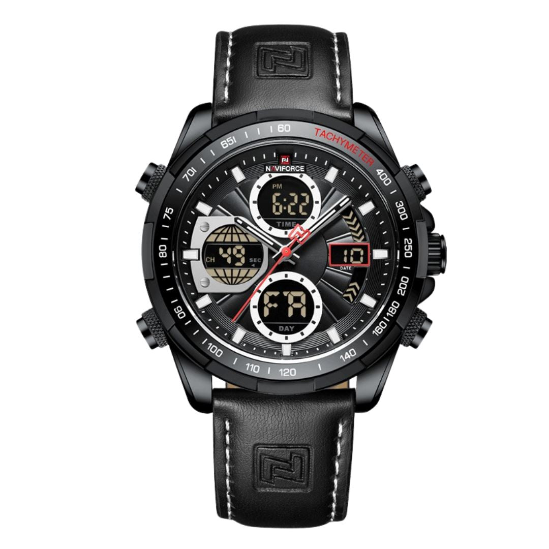 Relógio Masculino de Pulso Lynx Luxej com Pulseira de Couro