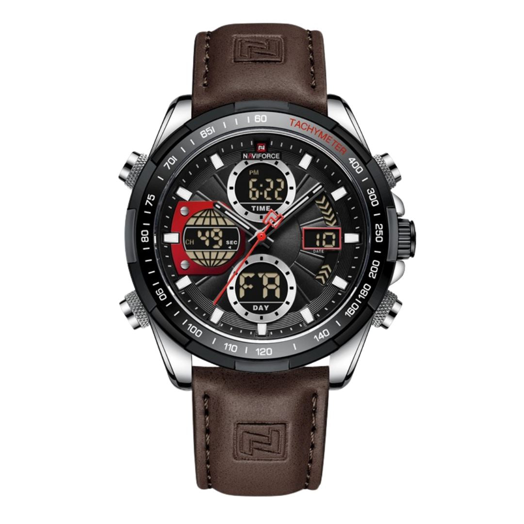 Relógio Masculino de Pulso Lynx Luxej com Pulseira de Couro