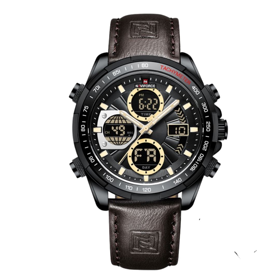 Relógio Masculino de Pulso Lynx Luxej com Pulseira de Couro