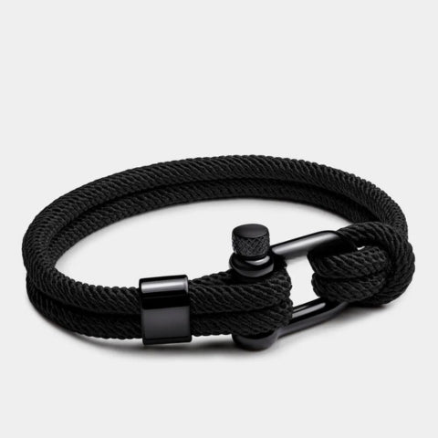 Pulseira de Corda Marinha Preta Malibu Black | LUXEJ ©