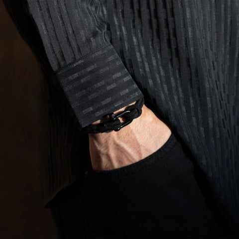Pulseira de Corda Marinha Preta Malibu Black | LUXEJ ©