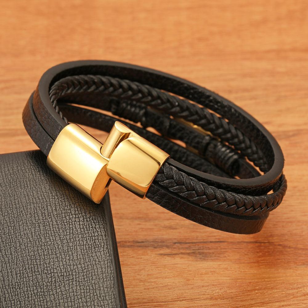 Pulseira Infinity Masculina Minimalista de Couro com Símbolo do Infinito | Luxej ©