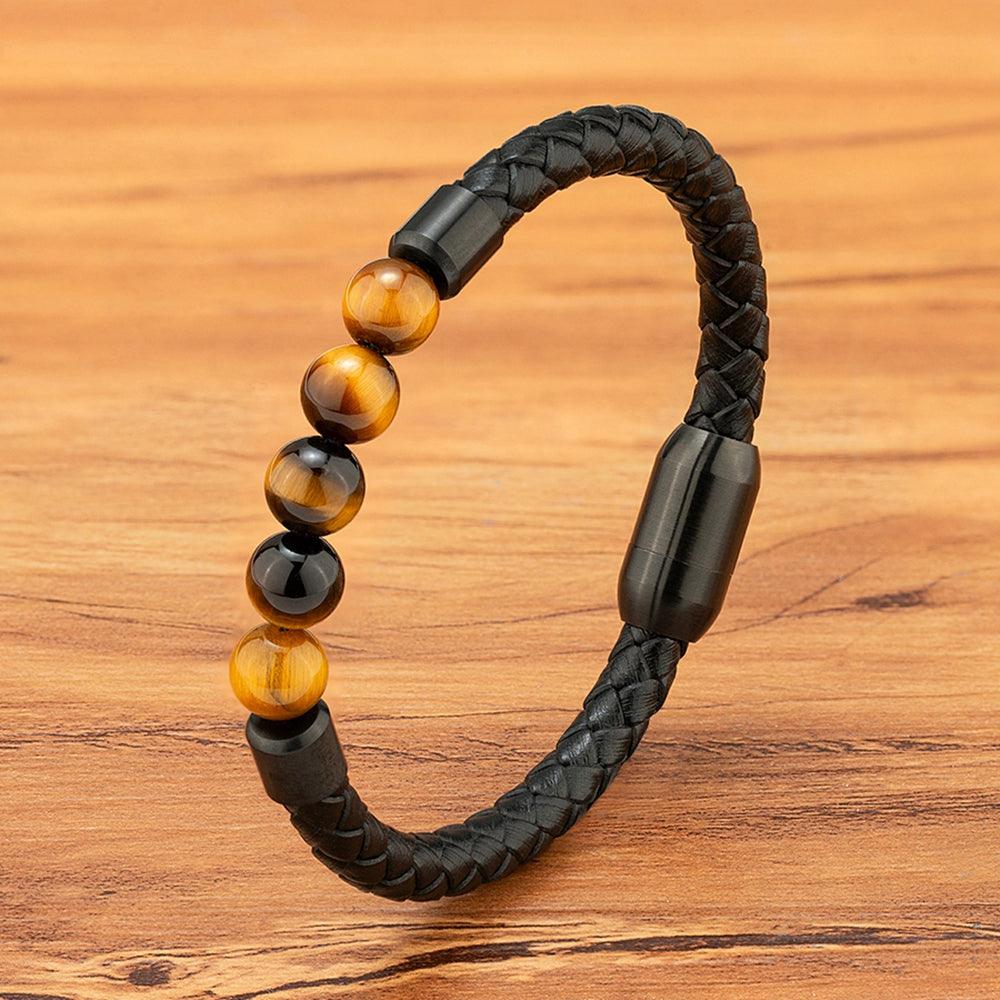 Pulseira de Couro Tigeruss Masculina Minimalista em Couro Premium | Luxej ©