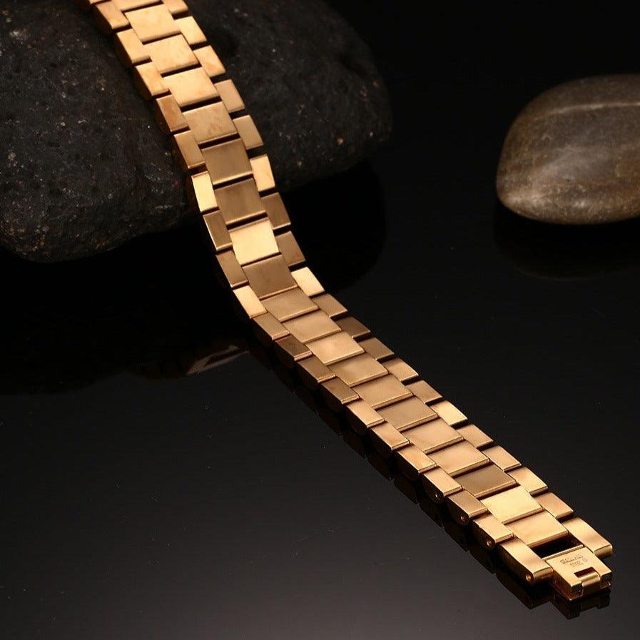Pulseira Royalty Folheada a Ouro Premium Masculina | Luxej ©