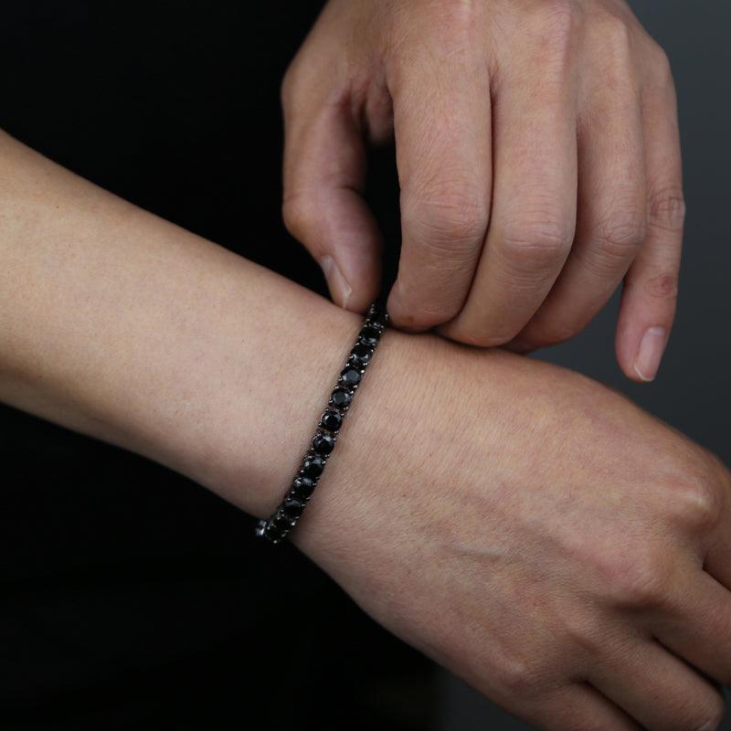 Pulseira Dark com Zircônias Negras em Ródio Negro | Luxej ©