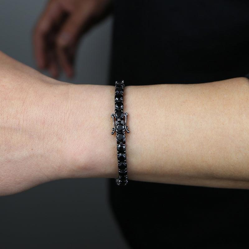Pulseira Dark com Zircônias Negras em Ródio Negro | Luxej ©