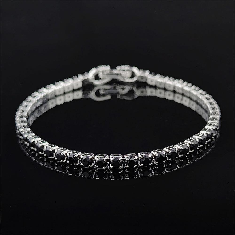 Pulseira Horus Masculina Minimalista em Prata com Zircônias e Diamantes | Luxej ©