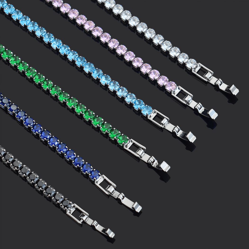 Pulseira Alfa Masculina Minimalista com Pedras de Zircônia | Luxej ©