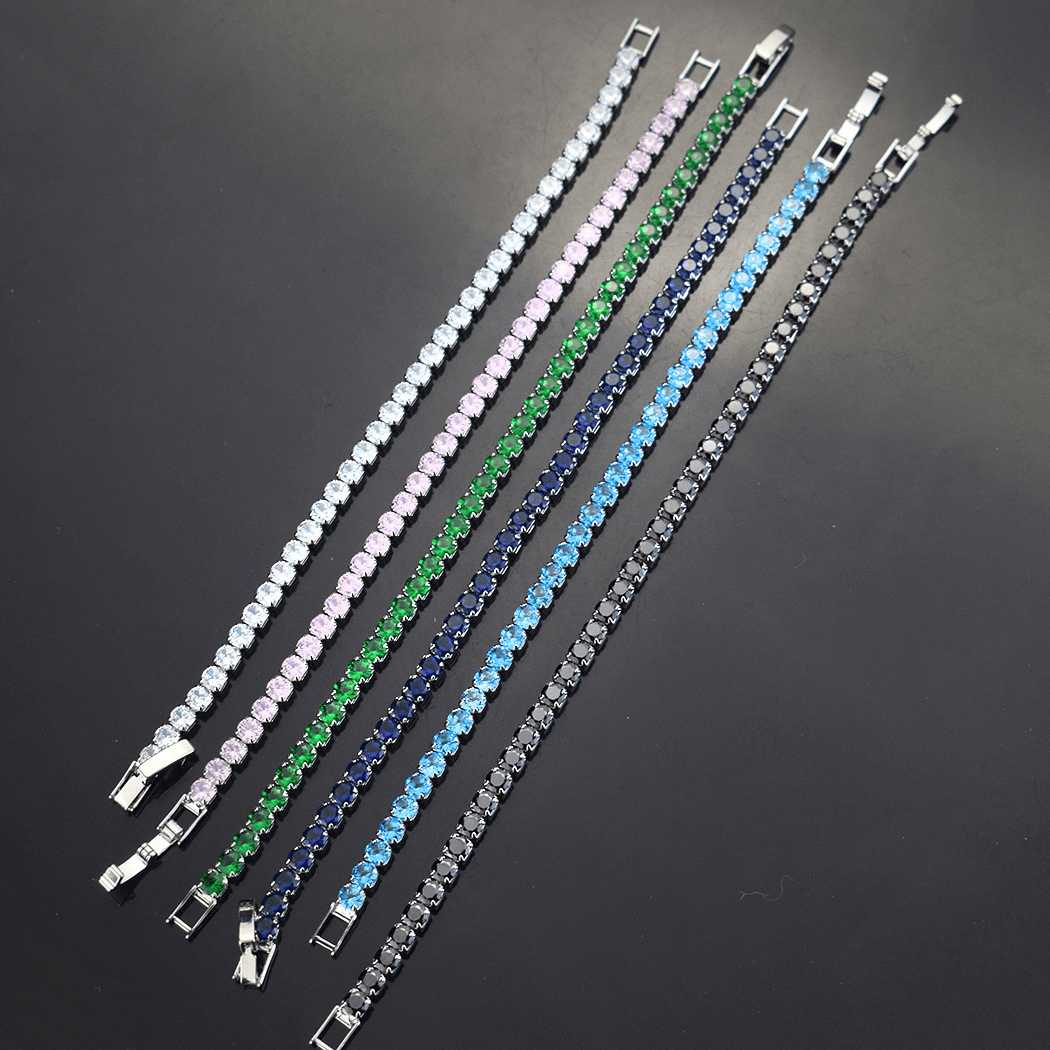 Pulseira Alfa Masculina Minimalista com Pedras de Zircônia | Luxej ©