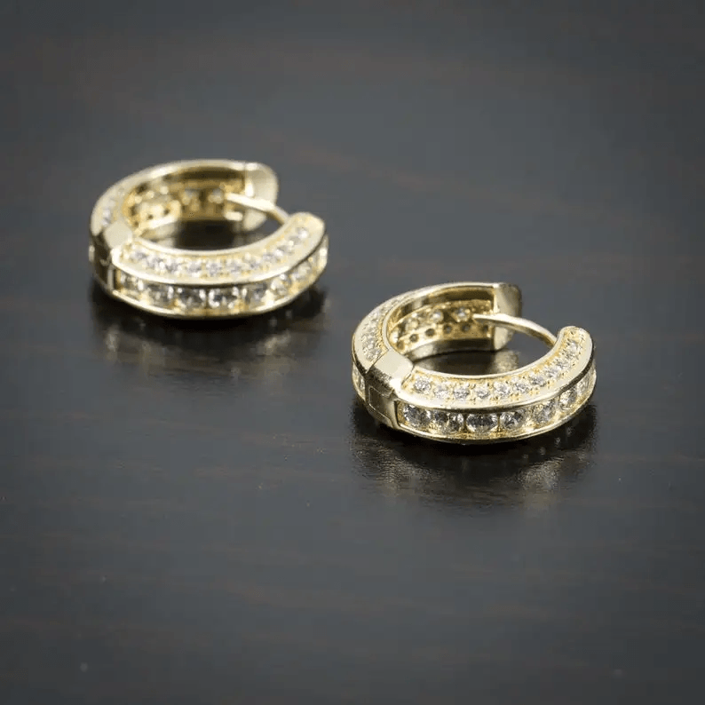 Brinco Iced Masculino em Ouro 18k e Prata 925  | Luxej ©