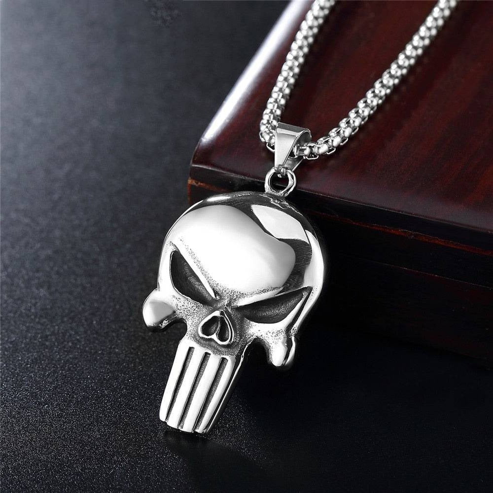 Colar Skull Masculino em Aço Inoxidável | Luxej ©