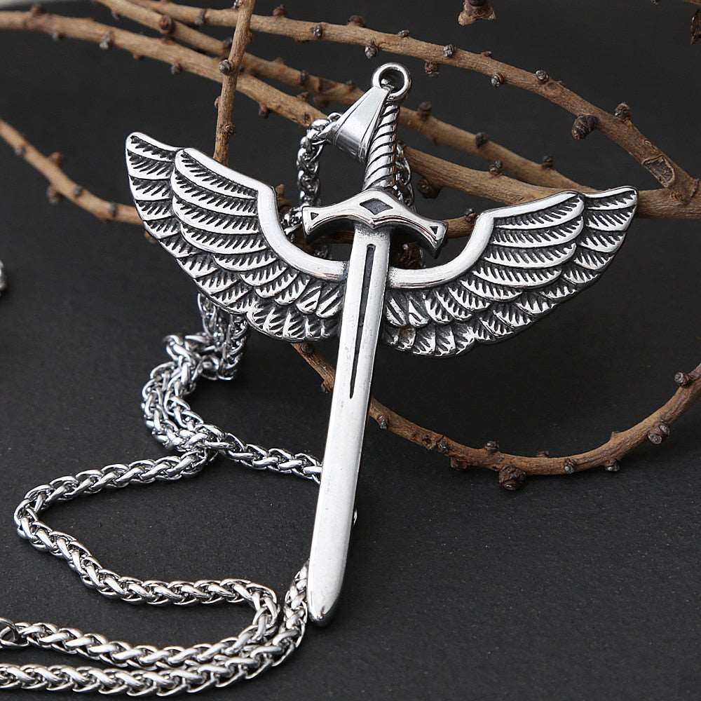 Colar Espada Angelical Masculino em Aço Inoxidável | Luxej ©