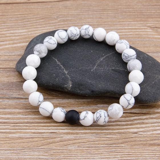 Pulseira Howlstone Masculina de Pedras Naturais com Detalhe Fosco | Luxej ©