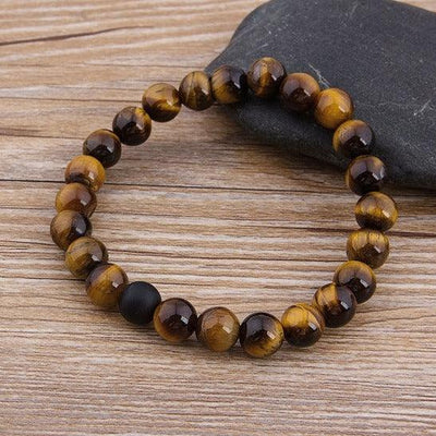 Pulseira Jaspianit Masculina com Pedras Naturais Olho de Tigre | Luxej ©