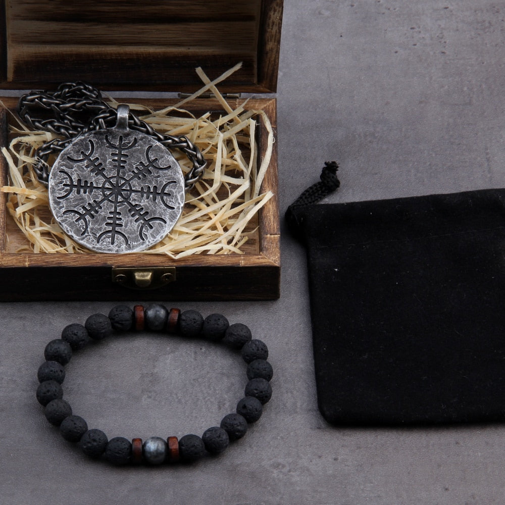 Colar Vegvisir + Pulseira Viking Masculina | Luxej ©