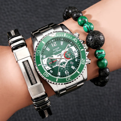 Relógio Verde Minimalista Emerald + 2 Pulseiras Brinde | Luxej ©