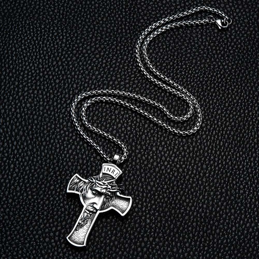 OFERTA COMPRE 1 E LEVE 2 Colares Cruz de Jesus Masculino em Aço Inoxidável | Luxej ©