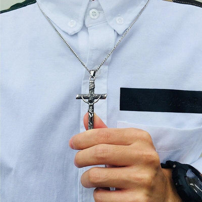 Colar Crucifixo Masculino em Aço Inoxidável | Luxej ©