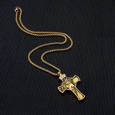 OFERTA COMPRE 1 E LEVE 2 Colares Cruz de Jesus Masculino em Aço Inoxidável | Luxej ©