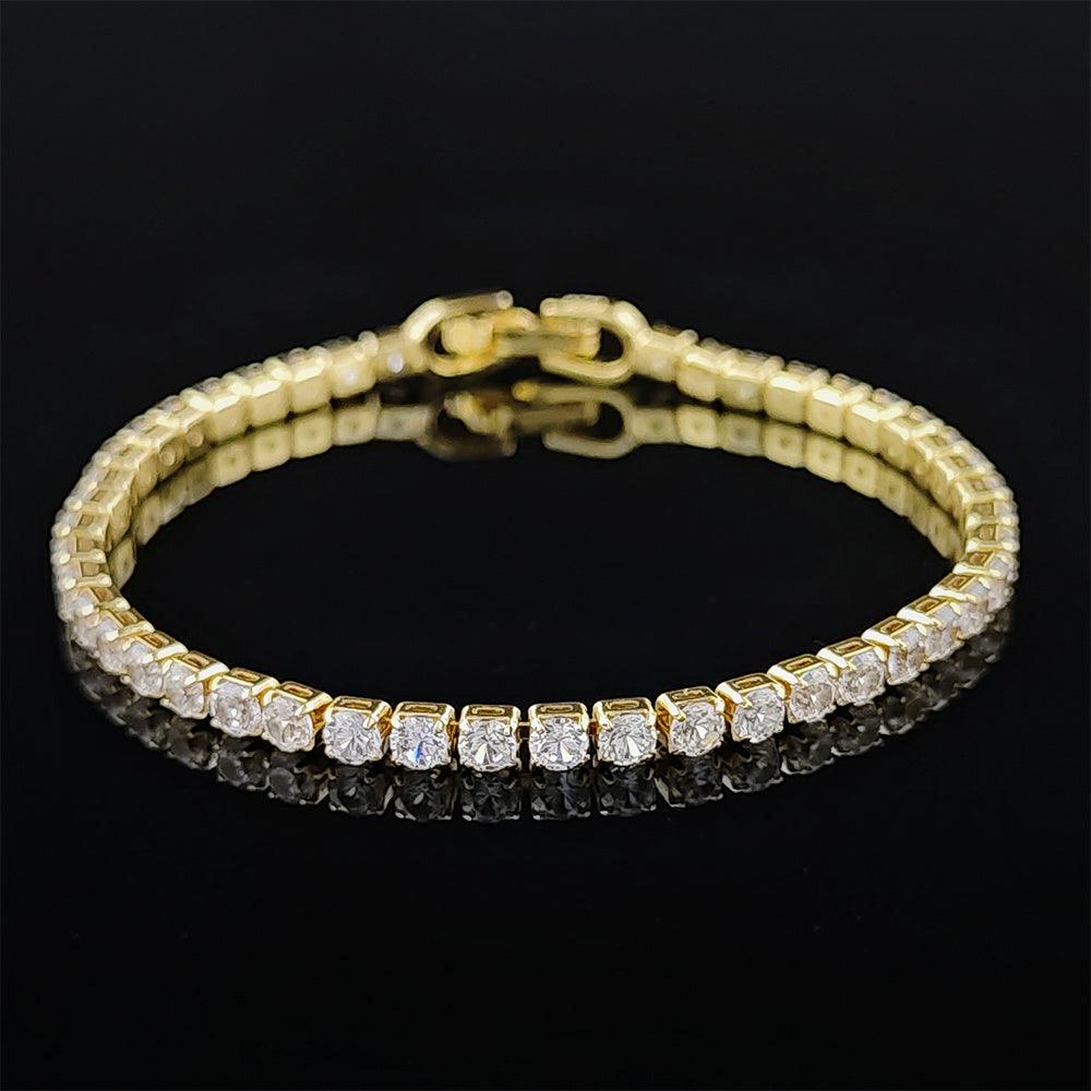 Pulseira Gold Riviera Masculina Minimalista com Zircônias Cristal | Luxej ©