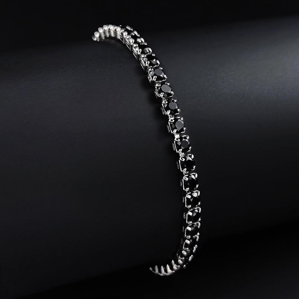 Pulseira Horus Masculina Minimalista em Prata com Zircônias e Diamantes | Luxej ©