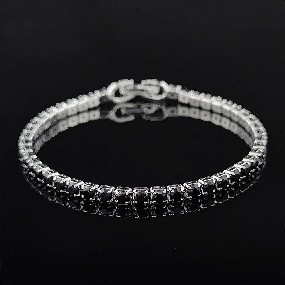 Pulseira Horus Masculina em Prata com Zircônias Pretas e Diamantes Negros | Luxej ©