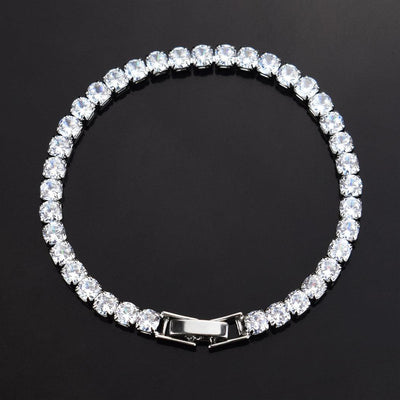 Pulseira Clear com Pedras Brilhantes em Ouro Branco – Luxo e Elegância | Luxej ©